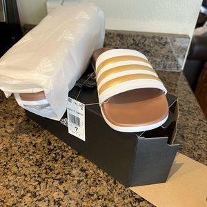 Adidas Adilette Comfort Slides  Rose gold